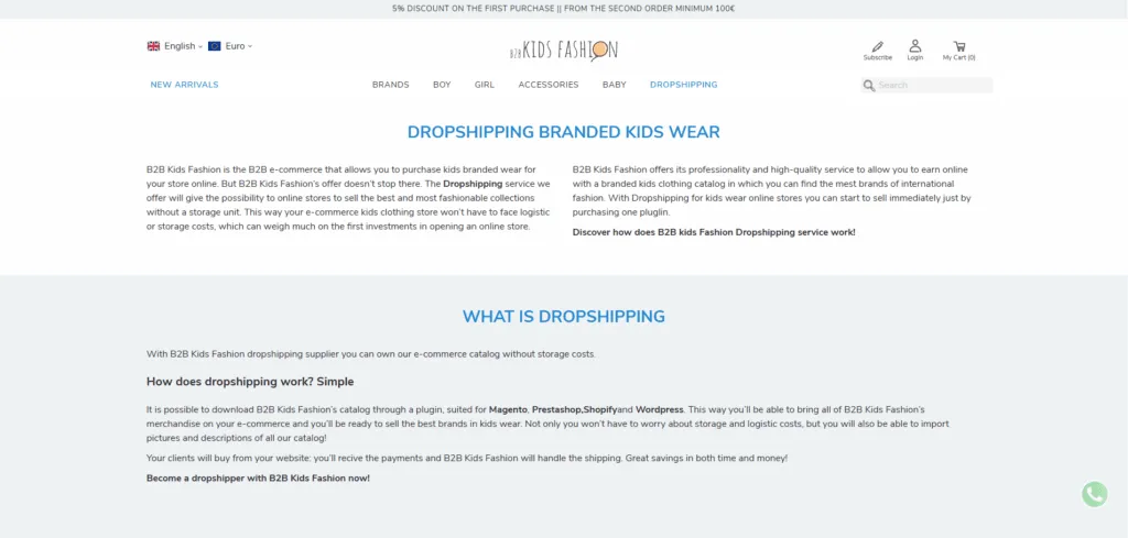 b2b kids fashion is one of the european dropshipping suppliers