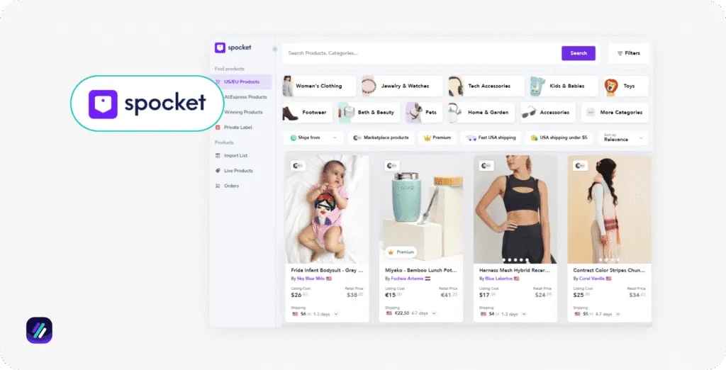 best shopify dropshipping software Spocket