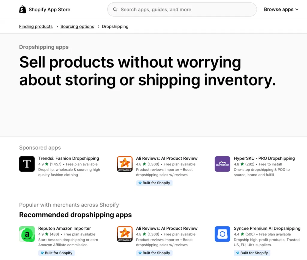 buy shopify plan to build an ecommerce site for tiktok dropshipping