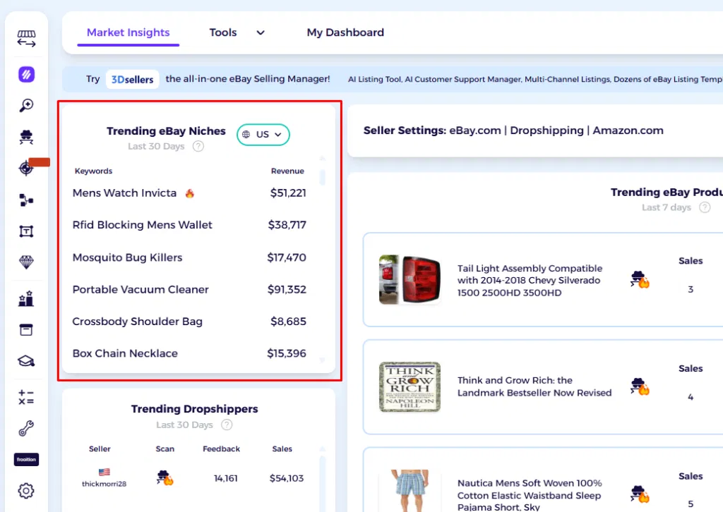 check zik analytics ebay market insights before choosing suppliers from CJdroshipping