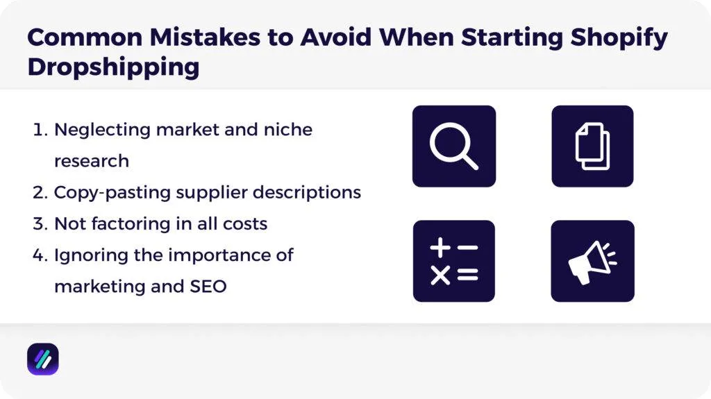 common mistakes to avoid when starting shopify dropshipping