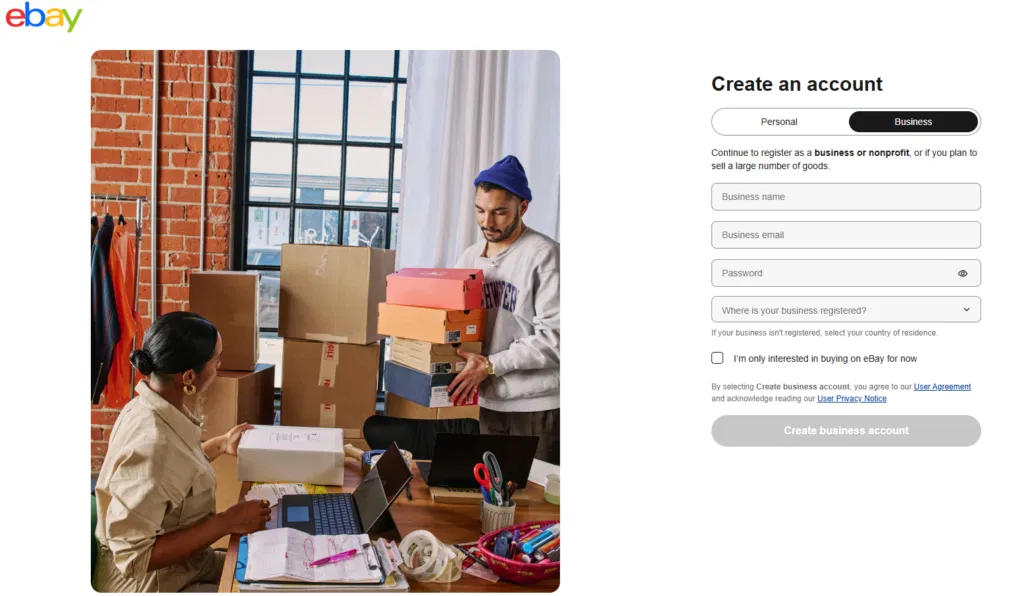 creating ebay account to start with cj dropshipping