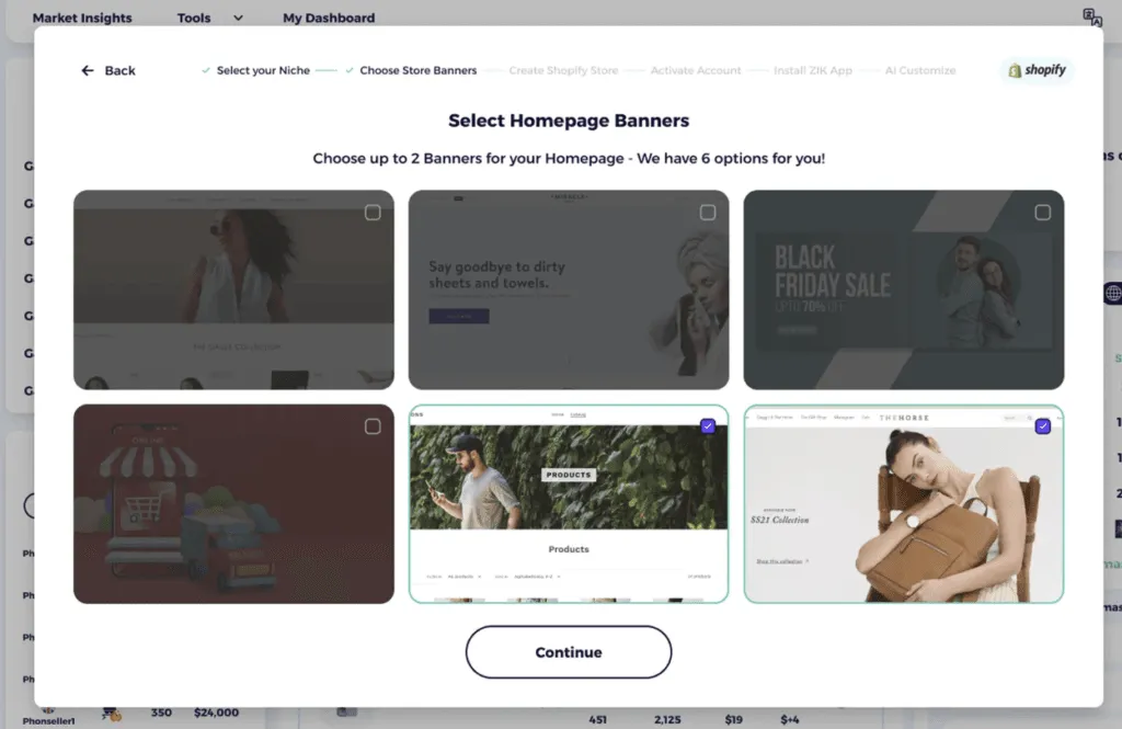 dropshipping tip on selcting a banner for your ai built shopify store