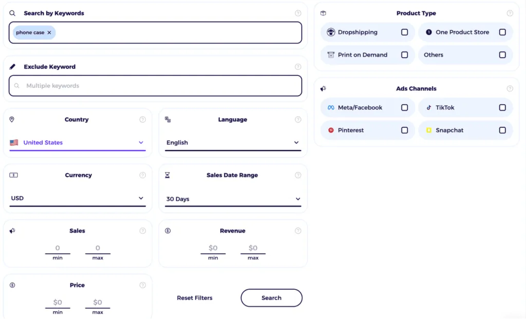 dropshipping tips and exploring niche and applying filters