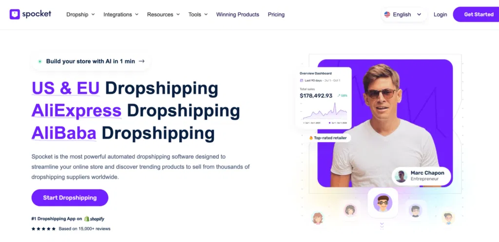 dropshpping cosmetics supplier spocket AU Supplier