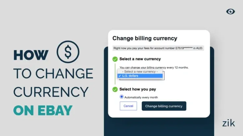 how to change currency on ebay