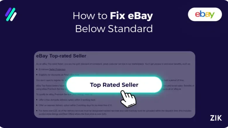 how to fix below standard on ebay