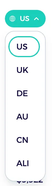 filter list of trending ebay niches according to country