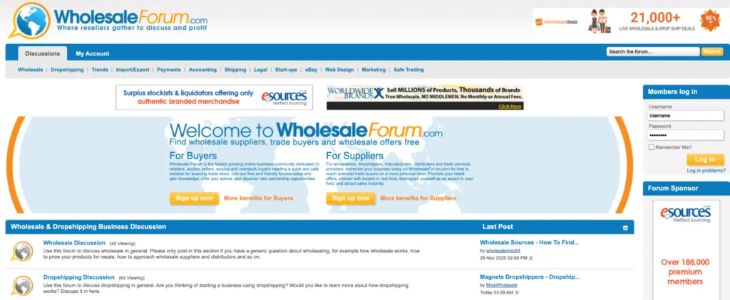 find dropshipping suppliers via wholesale forum