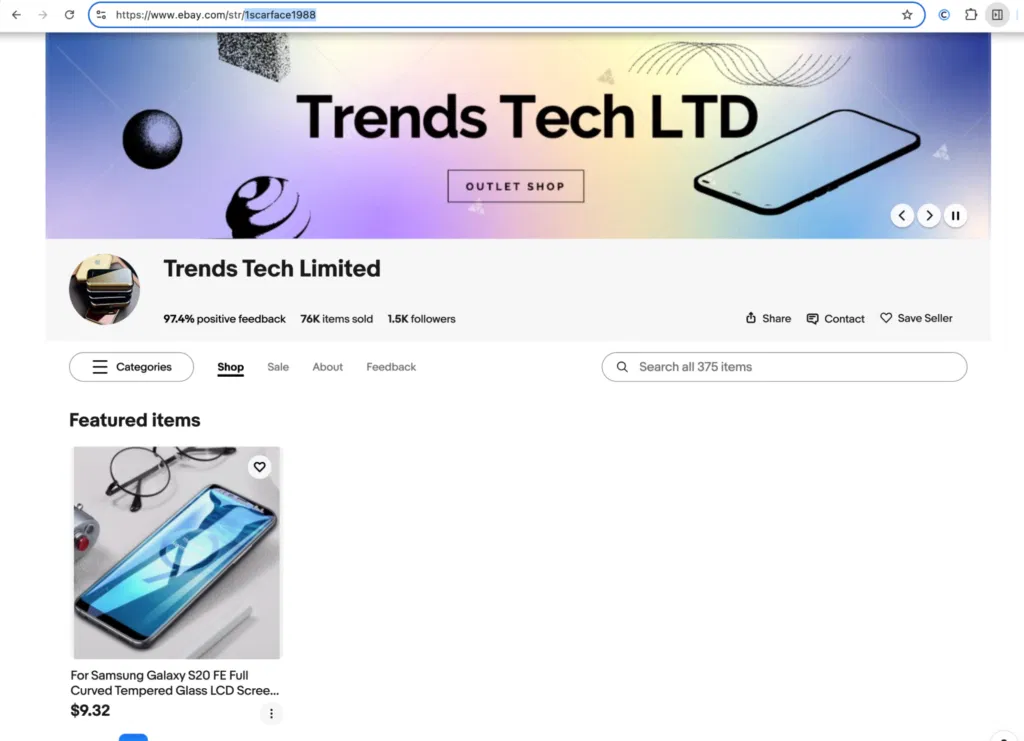 find ebay competitor seller ID in the URL