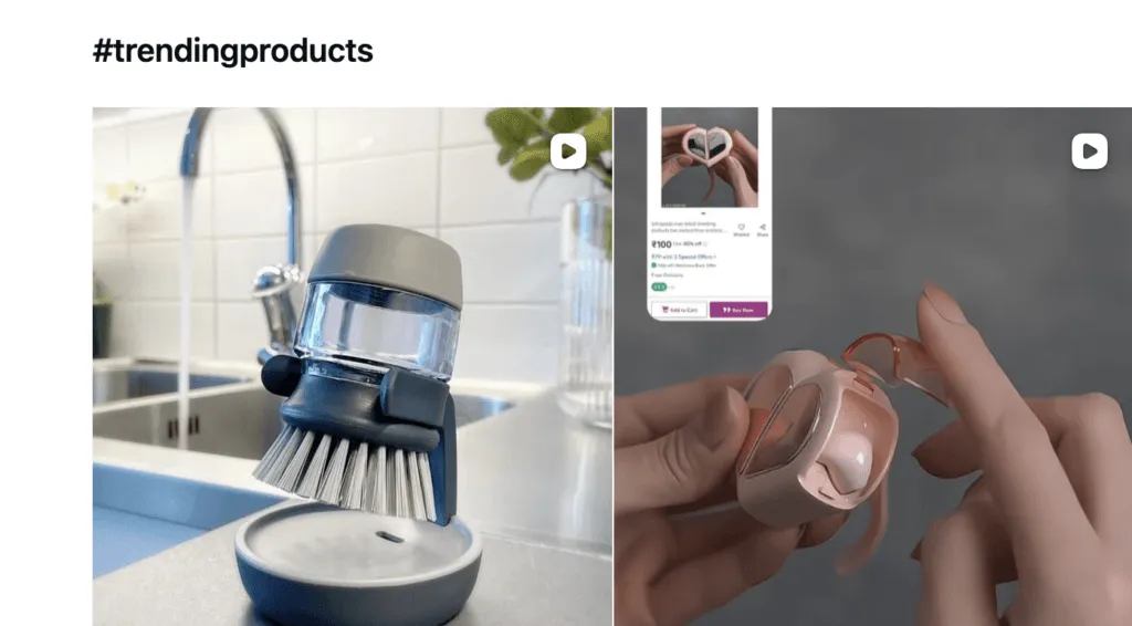 finiding trending products through hashtags