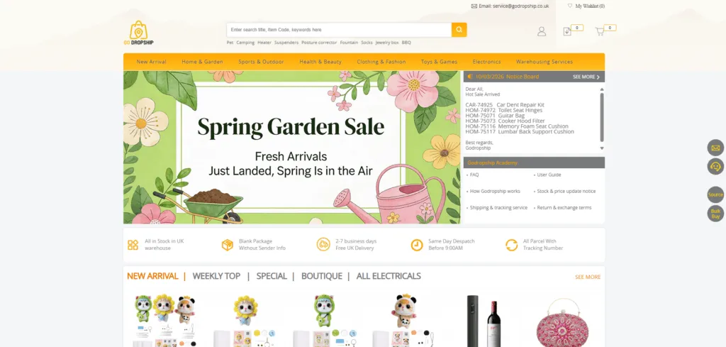 godropship is one of the european dropshipping suppliers