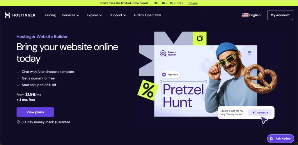 hostinger dropshipping website builders