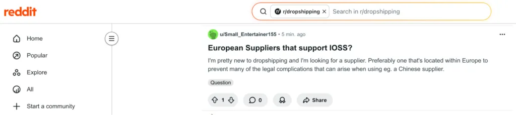 how to find dropshipping suppliers on reddit
