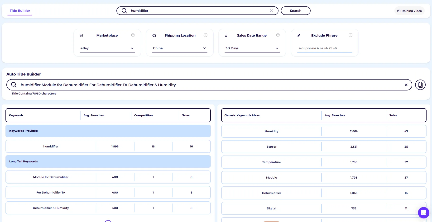 optimize ebay listing titles with title builder
