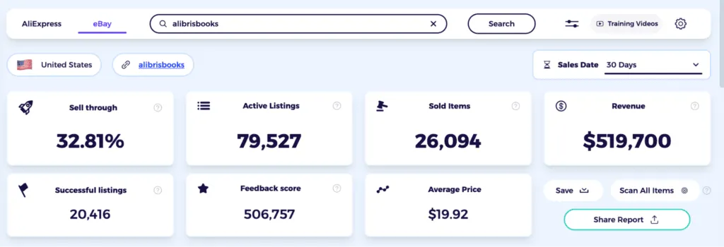 research on your ebay compeitotrs by searching its name and ID