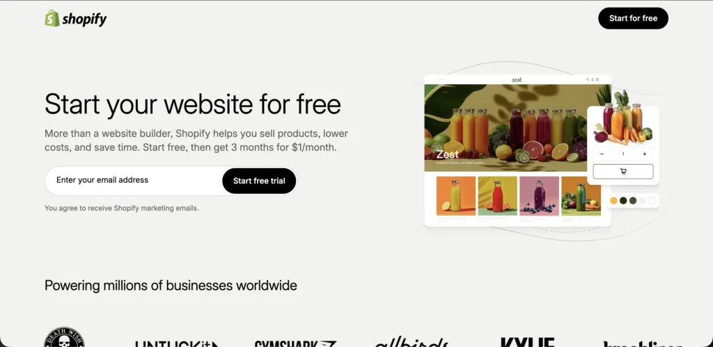 shopify dropshipping website builders