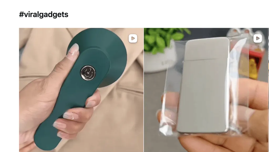 viral hashtags in social media indicating products